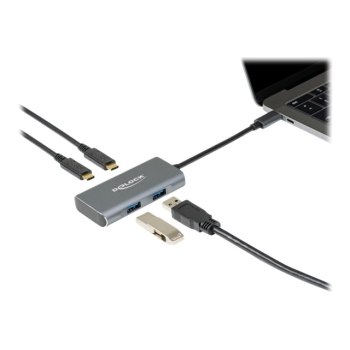 DeLOCK - Hub - 2 x USB 3.2 Gen 2 + 2 x USB-C 3.2 Gen 2 - Desktop