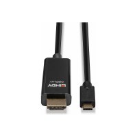 Lindy adapter cable - 24-pin USB-C male to HDMI male - 5 m - shielded - black - round, active chip, supports 4K 60 Hz (4096 x 2160)