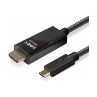 Lindy Adapterkabel - 24 pin USB-C männlich zu HDMI männlich - 5 m - abgeschirmt - Schwarz - rund, aktiver Chip, unterstützt 4K 60 Hz (4096 x 2160)