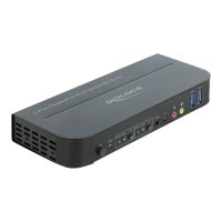 DeLOCK DisplayPort 1.4 KVM Switch 8K 30 Hz with USB 3.0 and Audio - KVM-/Audio-/USB-Switch - 2 x KVM/Audio/USB - 1 lokaler Benutzer - Desktop