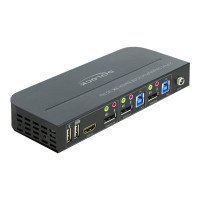 DeLOCK DisplayPort 1.4 KVM Switch 8K 30 Hz with USB 3.0 and Audio - KVM-/Audio-/USB-Switch - 2 x KVM/Audio/USB - 1 lokaler Benutzer - Desktop