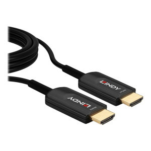 Lindy Ultra High Speed - HDMI-Kabel - HDMI männlich zu HDMI männlich - 20 m - Hybrid Kupfer/Kohlefaser - Schwarz - rund, Active Optical Cable (AOC)