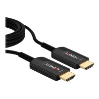 Lindy Ultra High Speed - HDMI-Kabel - HDMI männlich zu HDMI männlich - 20 m - Hybrid Kupfer/Kohlefaser - Schwarz - rund, Active Optical Cable (AOC)