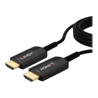 Lindy Ultra High Speed - HDMI-Kabel - HDMI männlich zu HDMI männlich - 20 m - Hybrid Kupfer/Kohlefaser - Schwarz - rund, Active Optical Cable (AOC)