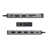 Alogic DV3 - Mini Dock - USB-C - 2 x HDMI, VGA