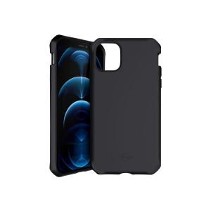 ITSKINS SPECTRUM//SOLID - Hintere Abdeckung für Mobiltelefon - Thermoplastisches Polyurethan (TPU) - Plain Black - für Apple iPhone 12, 12 Pro