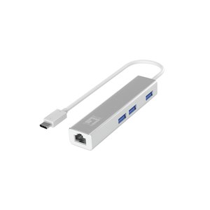 LevelOne Gigabit USB-C Netzwerkadapter mit USB Hub....