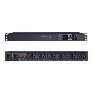 CyberPower Switched ATS PDU44004 - Stromverteilungseinheit (Rack - einbaufähig) - Wechselstrom 200-240 V - 1-phasig - Ethernet, serial - Eingabe, Eingang 2 x IEC 60320 C14 - Ausgangsanschlüsse: 12 (12 x IEC 60320 C13) - 1U - 3.05 m Schnur - Schwarz