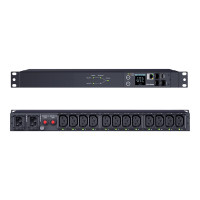 CyberPower Switched ATS PDU44004 - Stromverteilungseinheit (Rack - einbaufähig) - Wechselstrom 200-240 V - 1-phasig - Ethernet, serial - Eingabe, Eingang 2 x IEC 60320 C14 - Ausgangsanschlüsse: 12 (12 x IEC 60320 C13) - 1U - 3.05 m Schnur - Schwarz