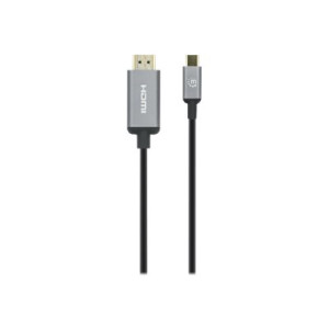 Manhattan USB-C to HDMI Cable, 4K@30Hz, 2m, Black, Male to Male, Three Year Warranty, Polybag - Adapterkabel - 24 pin USB-C männlich zu HDMI männlich - 2 m - Doppelisolierung - Schwarz - unterstützt 4K 60 Hz (3840 x 2160)