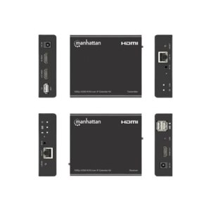 Manhattan 1080p HDMI KVM over IP Extender Kit, HDMI Extender via Single Cat5e/6 fino a 120 m, con IR e KVM, nero, tre anni di garanzia, confezione retail - Extender KVM/infrarossi - via CAT 6 - USB - fino a 120 m