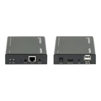 Manhattan 1080p HDMI KVM over IP Extender Kit, HDMI Extender via Single Cat5e/6 fino a 120 m, con IR e KVM, nero, tre anni di garanzia, confezione retail - Extender KVM/infrarossi - via CAT 6 - USB - fino a 120 m