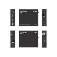 Manhattan 1080p HDMI KVM over IP Extender Kit, HDMI Extender via Single Cat5e/6 fino a 120 m, con IR e KVM, nero, tre anni di garanzia, confezione retail - Extender KVM/infrarossi - via CAT 6 - USB - fino a 120 m