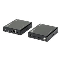 Manhattan 1080p HDMI KVM over IP Extender Kit, HDMI Extender via Single Cat5e/6 fino a 120 m, con IR e KVM, nero, tre anni di garanzia, confezione retail - Extender KVM/infrarossi - via CAT 6 - USB - fino a 120 m