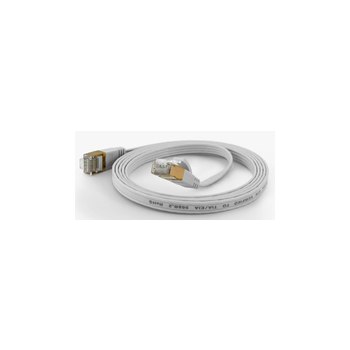 WANTEC Flaches CAT6A FTP Patchkabel - 5 m - Cat6a - F/UTP (FTP) - RJ-45 - RJ-45 - Weiß