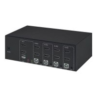 Manhattan HDMI KVM Switch 4-Port, 4K@30Hz, USB-A/3.5mm Audio/Mic Connections, Cables included, Audio Support, Control 4x computers from one pc/mouse/screen, USB Powered, Black, Three Year Warranty, Boxed - KVM-/Audio-/USB-Switch - 4 x KVM/Audio - 1 lokale