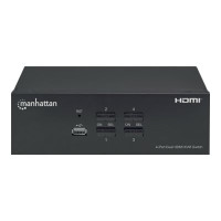 Manhattan HDMI KVM Switch 4-Port, 4K@30Hz, USB-A/3.5mm Audio/Mic Connections, Cables included, Audio Support, Control 4x computers from one pc/mouse/screen, USB Powered, Black, Three Year Warranty, Boxed - KVM-/Audio-/USB-Switch - 4 x KVM/Audio - 1 lokale