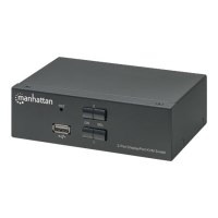 Manhattan DisplayPort 1.2 KVM Switch 2-Port, 4K@60Hz, USB-A/3.5mm Audio/Mic Connections, Cables included, Audio Support, Control 2x computers from one pc/mouse/screen, USB Powered, Black, Three Year Warranty, Boxed - KVM-/Audio-/USB-Switch - 2 x KVM/Audio