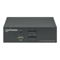 Manhattan DisplayPort 1.2 KVM Switch 2-Port, 4K@60Hz, USB-A/3.5mm Audio/Mic Connections, Cables included, Audio Support, Control 2x computers from one pc/mouse/screen, USB Powered, Black, Three Year Warranty, Boxed - KVM-/Audio-/USB-Switch - 2 x KVM/Audio