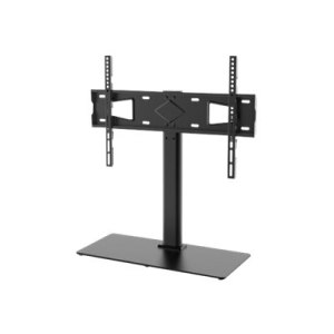 Manhattan TV & Monitor Mount, Desk, 1 screen, Screen Sizes: 32-65", Black, Stand Assembly, VESA 100X100 to 600 X 400mm, Max 45kg, Tempered Glass Base, Lifetime Warranty - Aufstellung - für LCD-Display - Stahl, Temperglas - Schwarz - Bildschirmgröße: 81.3-