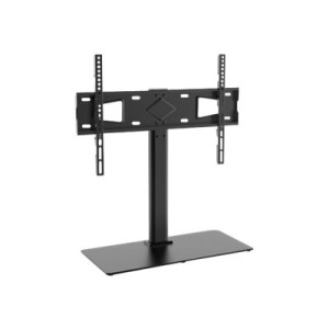 Manhattan TV & Monitor Mount, Desk, 1 screen, Screen Sizes: 32-65", Black, Stand Assembly, VESA 100X100 to 600 X 400mm, Max 45kg, Tempered Glass Base, Lifetime Warranty - installation - for LCD display - steel, tempered glass - black - screen size: 81.3-