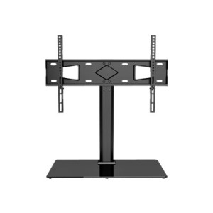 Manhattan TV & Monitor Mount, Desk, 1 screen, Screen Sizes: 32-65", Black, Stand Assembly, VESA 100X100 to 600 X 400mm, Max 45kg, Tempered Glass Base, Lifetime Warranty - Aufstellung - für LCD-Display - Stahl, Temperglas - Schwarz - Bildschirmgröße: 81.3-