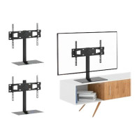 Manhattan TV & Monitor Mount, Desk, 1 screen, Screen Sizes: 32-65", Black, Stand Assembly, VESA 100X100 to 600 X 400mm, Max 45kg, Tempered Glass Base, Lifetime Warranty - Aufstellung - für LCD-Display - Stahl, Temperglas - Schwarz - Bildschirmgröße: 81.3-