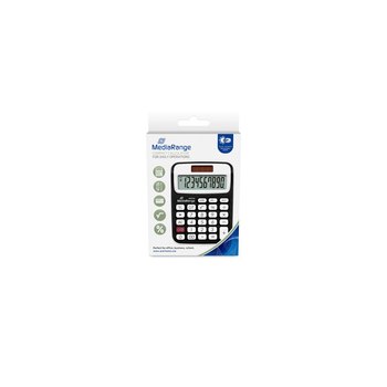 MEDIARANGE MROS190 - Desktop - Simple calculator - 10 digits - Battery/Solar - Black - White