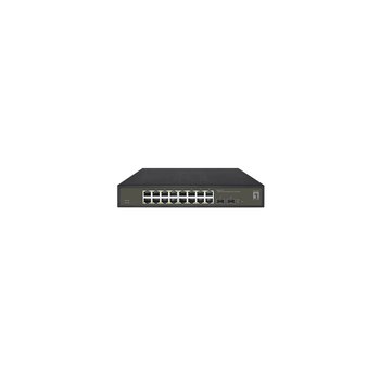 LevelOne Hilbert 18-Port Gigabit Smart Lite Switch - 16 x Gigabit RJ45 - 2 x Gigabit SFP - Managed - L2 - Gigabit Ethernet (10/100/1000) - Rack-Einbau