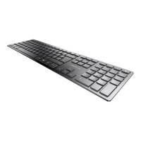 CHERRY KW 9100 SLIM - Tastatur - kabellos - 2.4 GHz, Bluetooth 4.0 - Schweiz - Tastenschalter: CHERRY SX - Schwarz, Silber