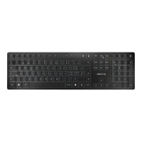 CHERRY KW 9100 SLIM - Tastatur - kabellos - 2.4 GHz, Bluetooth 4.0 - Schweiz - Tastenschalter: CHERRY SX - Schwarz, Silber