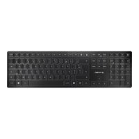 CHERRY KW 9100 SLIM - Tastatur - kabellos - 2.4 GHz, Bluetooth 4.0 - Französisch - Tastenschalter: CHERRY SX - Schwarz, Silber