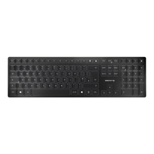 CHERRY KW 9100 SLIM - Tastatur - kabellos - 2.4 GHz, Bluetooth 4.0 - QWERTY - GB - Tastenschalter: CHERRY SX - Schwarz, Silber