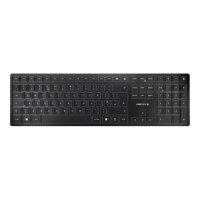 CHERRY KW 9100 SLIM - Tastatur - kabellos - 2.4 GHz, Bluetooth 4.0 - QWERTY - GB - Tastenschalter: CHERRY SX - Schwarz, Silber