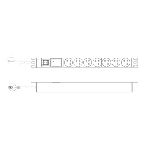 DIGITUS Steckdosenleiste mit Aluminiumprofil,...