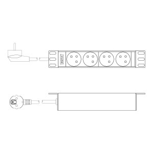 DIGITUS 10" Steckdosenleiste mit Aluminiumprofil,...