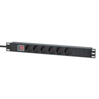 Intellinet 714914. Rack capacity: 1U, Type: Single-phase, Housing material: Aluminum. Number of AC outputs: 6 AC outputs, AC plug types: Type F, Plug: Type F. Cable length: 2 m, Certification: CE RoHS REACH IEC 60297 IEC 60884. Nominal input voltage