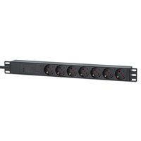 Intellinet 715140. Rack-Kapazität: 1U, Typ: Einphasig, Gehäusematerial: Aluminium. Anzahl der AC-Ausgänge: 7 AC-Ausgänge, AC-Steckertypen: Typ F, Stecker: Typ F. Kabellänge: 3 m, Zertifizierung: CE RoHS REACH IEC 60297 IEC 60884. Nominale Eingang Spannung