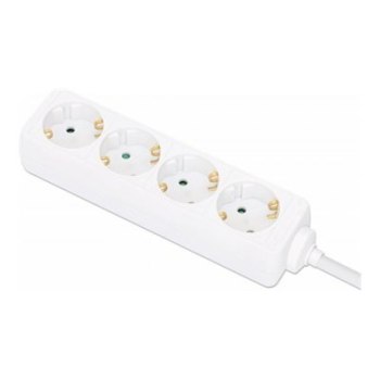 Manhattan Power Distribution Unit EU (2-pin), x4 gang/output, 2m cable, 16A, White, Extension Lead, PDU, Power Strip, Three Year Warranty - Ciabatta - AC 220-250 V - 3680 Watt - Ingresso, Ingresso tipo F - Uscite: 4 (tipo F) - Cavo da 2 m -