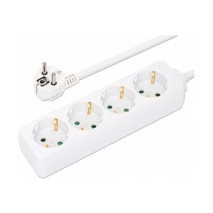 Manhattan Power Distribution Unit EU (2-pin), x4 gang/output, 2m cable, 16A, White, Extension Lead, PDU, Power Strip, Three Year Warranty - Steckdosenleiste - AC 220-250 V - 3680 Watt - Eingabe, Eingang Typ F - Ausgangsanschlüsse: 4 (Typ F) - 2 m Schnur -