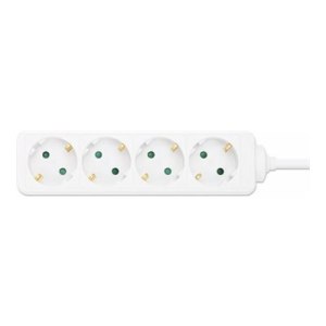 Manhattan Power Distribution Unit EU (2-pin), x4 gang/output, 2m cable, 16A, White, Extension Lead, PDU, Power Strip, Three Year Warranty - Steckdosenleiste - AC 220-250 V - 3680 Watt - Eingabe, Eingang Typ F - Ausgangsanschlüsse: 4 (Typ F) - 2 m Schnur -