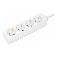 Manhattan Power Distribution Unit EU (2-pin), x4 gang/output, 2m cable, 16A, White, Extension Lead, PDU, Power Strip, Three Year Warranty - Ciabatta - AC 220-250 V - 3680 Watt - Ingresso, Ingresso tipo F - Uscite: 4 (tipo F) - Cavo da 2 m -