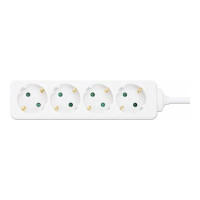 Manhattan Power Distribution Unit EU (2-pin), x4 gang/output, 2m cable, 16A, White, Extension Lead, PDU, Power Strip, Three Year Warranty - Steckdosenleiste - AC 220-250 V - 3680 Watt - Eingabe, Eingang Typ F - Ausgangsanschlüsse: 4 (Typ F) - 2 m Schnur -