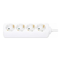 Manhattan Power Distribution Unit EU (2-pin), x4 gang/output, 2m cable, 16A, White, Extension Lead, PDU, Power Strip, Three Year Warranty - Ciabatta - AC 220-250 V - 3680 Watt - Ingresso, Ingresso tipo F - Uscite: 4 (tipo F) - Cavo da 2 m -