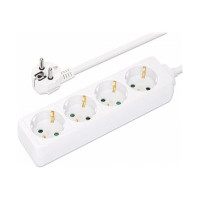 Manhattan Power Distribution Unit EU (2-pin), x4 gang/output, 2m cable, 16A, White, Extension Lead, PDU, Power Strip, Three Year Warranty - Steckdosenleiste - AC 220-250 V - 3680 Watt - Eingabe, Eingang Typ F - Ausgangsanschlüsse: 4 (Typ F) - 2 m Schnur -