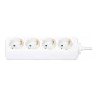 Manhattan Power Distribution Unit EU (2-pin), x4 gang/output, 2m cable, 16A, White, Extension Lead, PDU, Power Strip, Three Year Warranty - Steckdosenleiste - AC 220-250 V - 3680 Watt - Eingabe, Eingang Typ F - Ausgangsanschlüsse: 4 (Typ F) - 2 m Schnur -