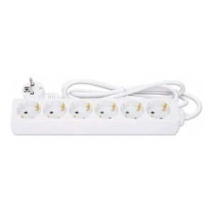 Manhattan Power Distribution Unit EU (2-pin), x6 gang/output, 2m cable, 16A, White, Extension Lead, PDU, Power Strip, Three Year Warranty - Ciabatta - AC 220-250 V - 3680 Watt - Ingresso, Ingresso tipo F - Uscite: 6 (tipo F) - Cavo da 2 m -