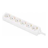 Manhattan Power Distribution Unit EU (2-pin), x6 gang/output, 2m cable, 16A, White, Extension Lead, PDU, Power Strip, Three Year Warranty - Ciabatta - AC 220-250 V - 3680 Watt - Ingresso, Ingresso tipo F - Uscite: 6 (tipo F) - Cavo da 2 m -