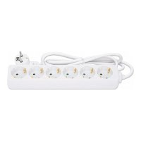 Manhattan Power Distribution Unit EU (2-pin), x6 gang/output, 2m cable, 16A, White, Extension Lead, PDU, Power Strip, Three Year Warranty - Steckdosenleiste - AC 220-250 V - 3680 Watt - Eingabe, Eingang Typ F - Ausgangsanschlüsse: 6 (Typ F) - 2 m Schnur -