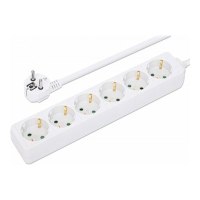 Manhattan Power Distribution Unit EU (2-pin), x6 gang/output, 2m cable, 16A, White, Extension Lead, PDU, Power Strip, Three Year Warranty - Steckdosenleiste - AC 220-250 V - 3680 Watt - Eingabe, Eingang Typ F - Ausgangsanschlüsse: 6 (Typ F) - 2 m Schnur -